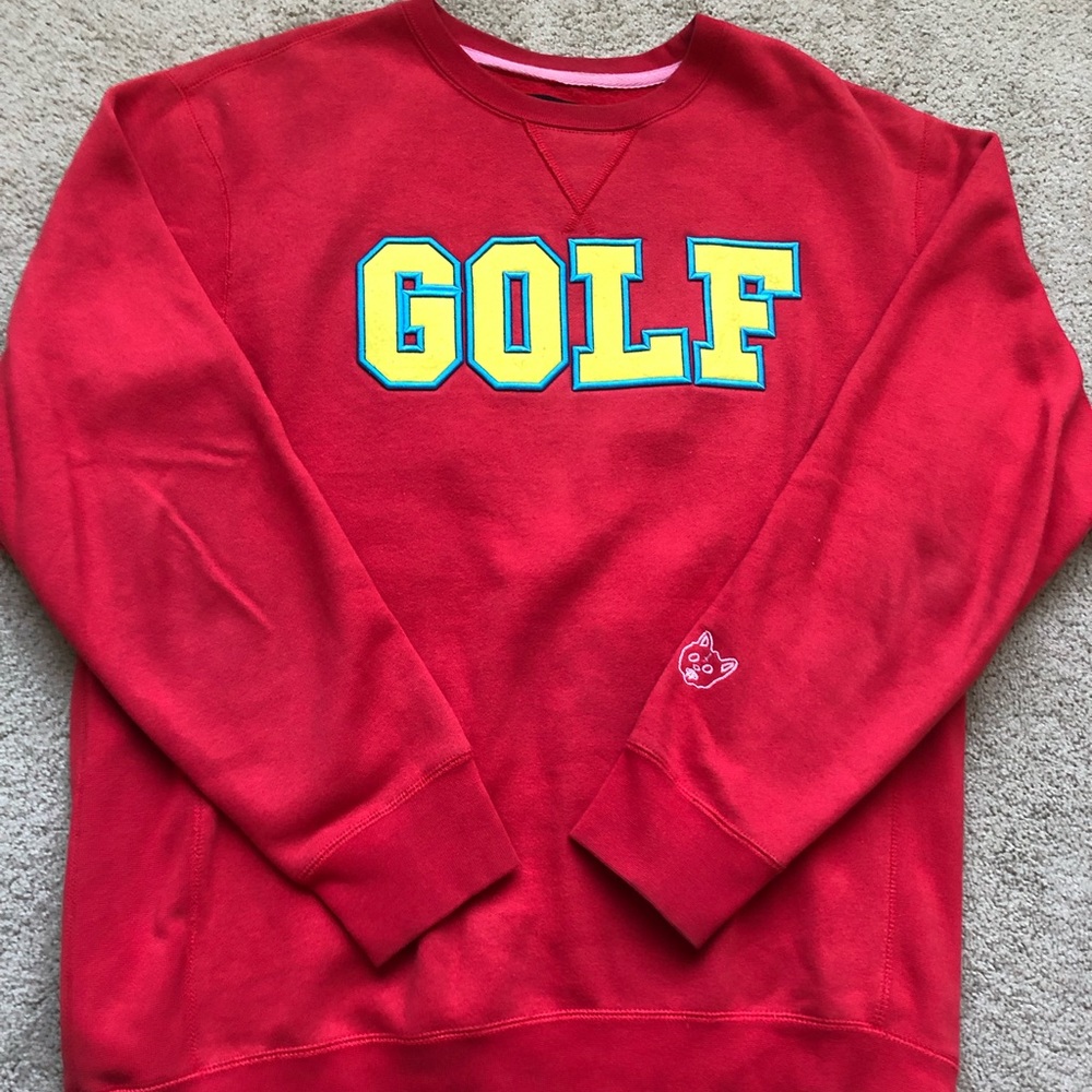 Golf Wang Chenille “Golf” Crewneck Sweater - Red - Size M